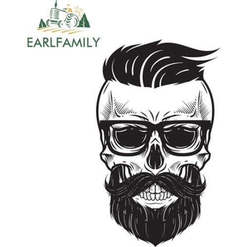 EARLFAMILY 13cm x 8.3cm Skull Helmet Vinyl Stickers Cool Auto Moto Bike Car Van Truck Tuning Decal 3D Sticker Styling