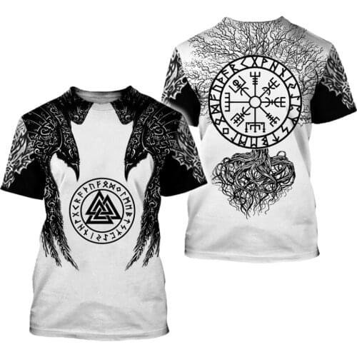 Viking symbol - odin Tattoo 3D Printed men t shirt Harajuku Fashion Short sleeve shirt summer Casual Unisex t shirt tops