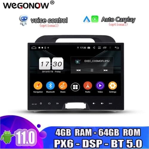 IPS 10.1" Android 10.0 4G RAM 64G ROM 8 Core Bluetooth5.0 Wifi GPS navi Map Car DVD Player RDS Radio For kia Sportage 2010-2014