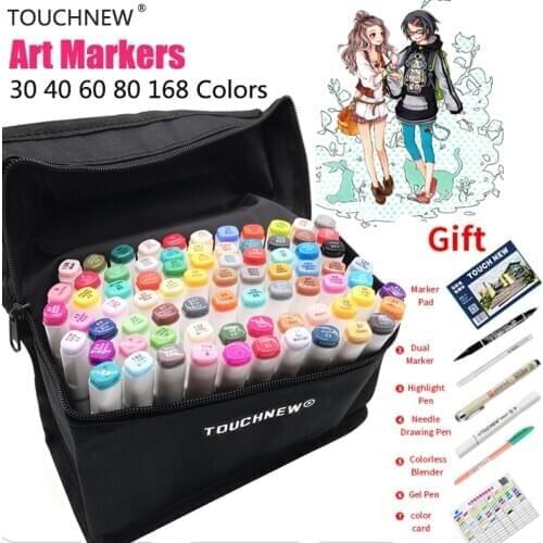 TOUCHNEW Alcohol Based Markers Set Twin Smooth Ink Color Sketch Marker Pens Finecolour Drawing Brush Pen Dessin Feutre Alcool