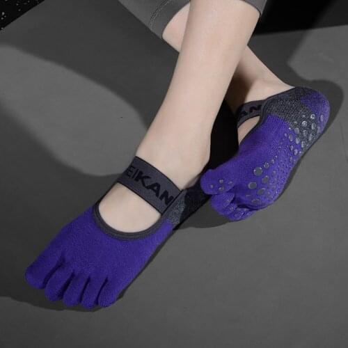 Yoga Socks Non-Slip Pilates Womens Five Finger Yoga Socks Fitness Floor Professional Trampoline Dance Socks Meias Esportivas