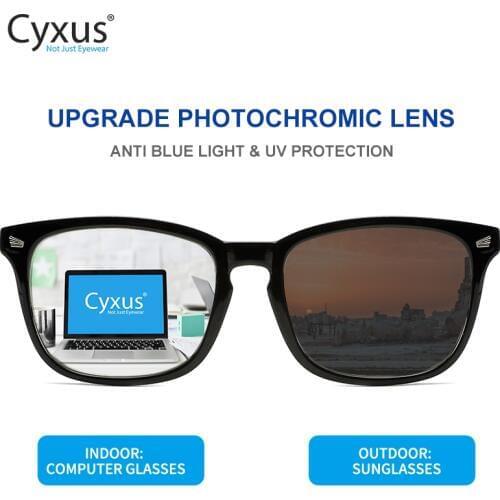 Cyxus Photochromic Blue Light Blocking Glasses for Men Women Reduce Eye Fatigue Outdoor Anti Glare UV400-8382