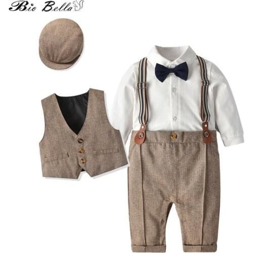 Autumn Winter Baby Boy Clothes Set Fashion Kids Boys Clothing Suit Gentleman Birthday Party 0-3 Years Baby Boys Outfit Gentleman