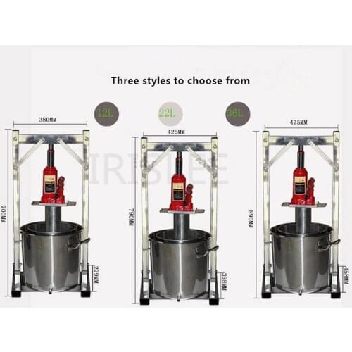 Manual juicer household stainless steel juicer home-brewed wine squeezer manor fruit fermentation juicer 12L/22L/36L