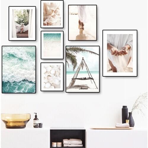 Nordic Minimalist Beach Scenery Art Canvas Painting Print And Poster Landscape Wall Pictures For Living Room Home Decor TB57