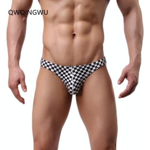 Sexy Mens Underwear Briefs Bikini Soft Cotton Plaid Underpants Low Waist Breathable Summer Fashion ropa interior hombre Briefs