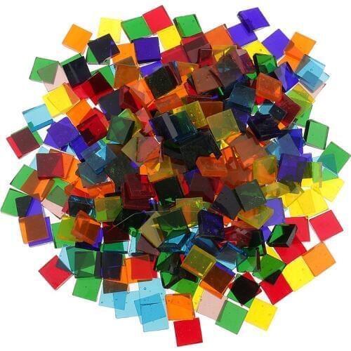 100g/lot 10*10mm Square Clear Glass Mosaic Tile For DIY Mosaic Making Baby Puzzle Art Crafts Tool Kits Transparent Free Stone
