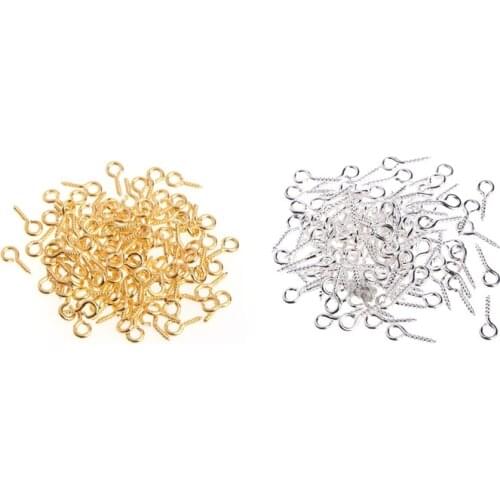 100 Pcs Jewelry Screw Claw Golden Silver Accessories DIY Mini Eye Pins Bolt Bail
