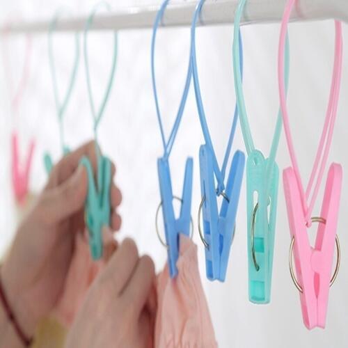 12PCs Plastic Clothes Pegs Home Travel Portable Hangers Rack Towel Clothespin Windproof Clothes Pegs 11.5cm*3.3cm