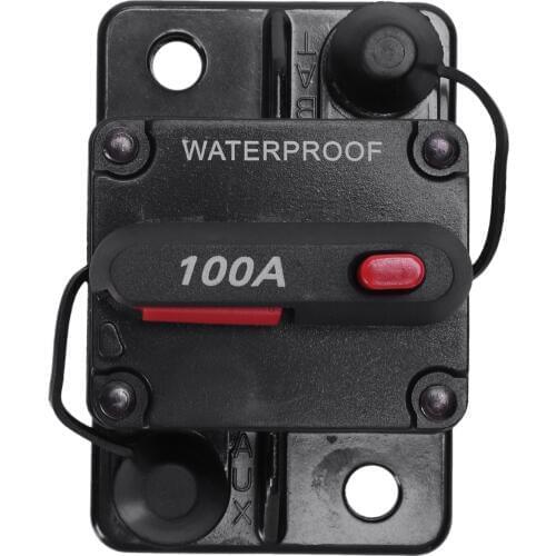 12V/24V Car Marine Audio Fuse Holder 100A Manual Reset Circuit Breaker