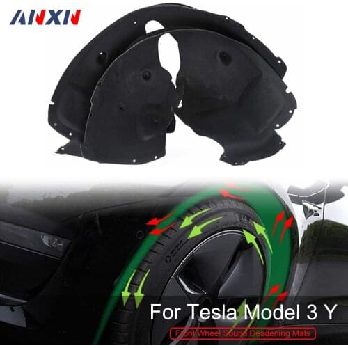 2 Packs Front Wheel Sound Deadening Mats for Tesla Model 3 Y Soundproof Protective Pad Audio Noise Insulation Dampening