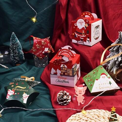 20pcs ChristmasTreat Box Christmas Apple Box Candy Box Portable Gifts for Children Christmas Eve Christmas Gift Box