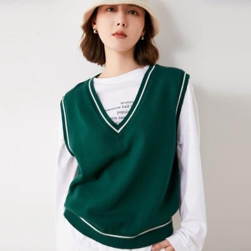 2021 woman Vest summer sweaters knitted Sleeveless Pullovers jumper High Quality Female knitwear V-neck cool comfortable