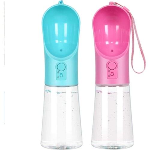 400ml Pet Dog Water Bottle Portable One-key Lock Drinking Water Feeder For Dogs Cats Water Bowl For Outdoor Travel Pet Supplies