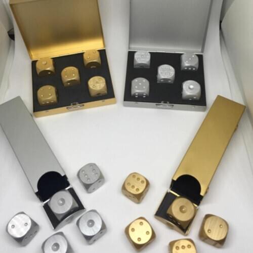 5PCS Aluminum Alloy Dice Portable Indoor Entertainment Games Dice Set
