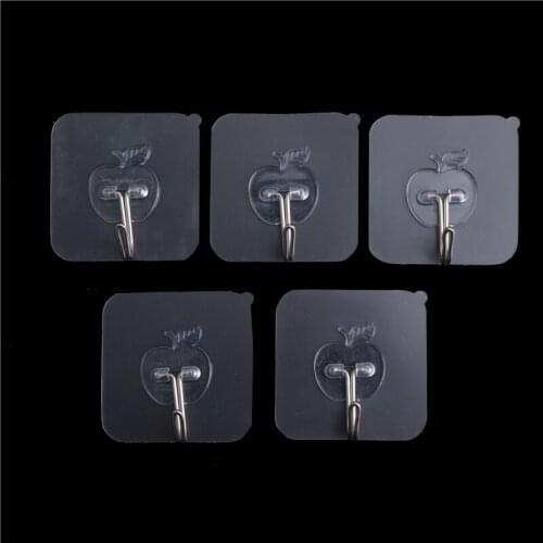 5pcs Transparent Suction Cup Sucker Wall Hooks Hanger For Bathroom Accessories