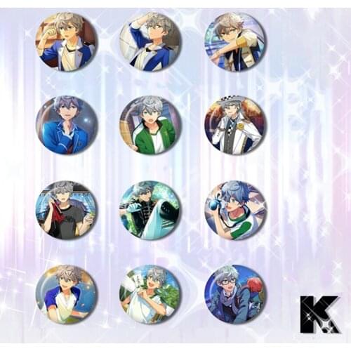 58MM Round Bagde Animation Ensemble Stars Knights Fushimi Himemiya Tenshouin Eichi Badge Brooch Backpack