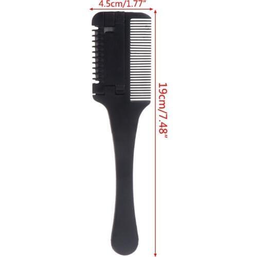 Hair Razor Comb Black Handle Cutting Thinning Home DIY Trimmer Inside Blades 57BF