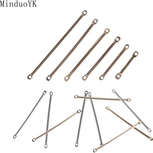 50Pcs/lot Double Cylinder Bar Pins Jewelry Findings DIY Earring Accessories Beading Needle Connectors Pins For Earrings Making