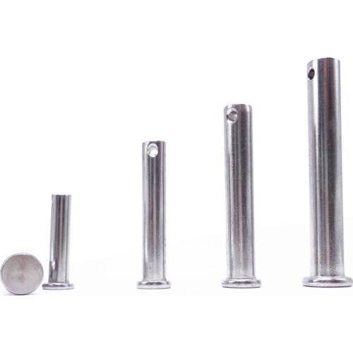 5pcs M6 stainless steel shaft flat head with hole pin bolt cylindrical pins 10mm-25mm length