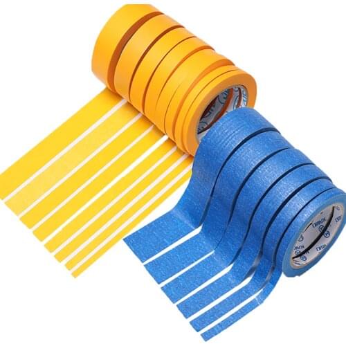 Long Masking Tape Adhesive Yellow Blue Painting Paper Spraying Painter Decor Craft for Car House Oil Painting Sketch Tools