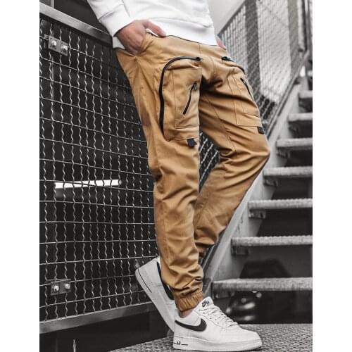 2021 New Men Joggers Pants Solid Color Cargo Sweatpants Multi-Pocket Spring Mens Trousers Sportswear Casual Pants