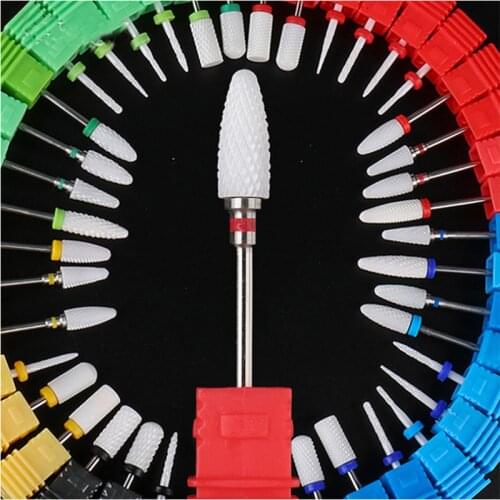 Ceramic Nail Drill Bit For Electric Manicure Drills Carbide Tungsten Machine Milling Cutter Nail Art Equipment Accessory