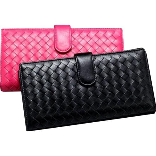 Genuine leather wallet women and wallet men Sheep skin magnetic button and zipper Coin purse women and men Sheepskin Purse