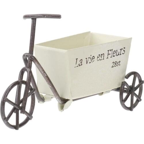 Mini Wheelbarrow Flower Box Durable Wheelbarrow Shape Design Potted Plants Vintage Decorative Flower Vase (Random Color)