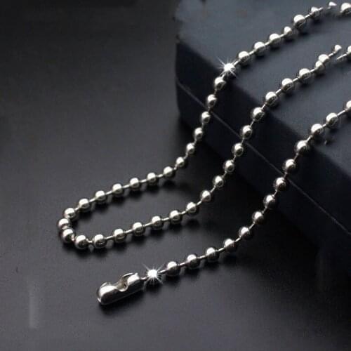 Fashion new titanium steel ball necklace stainless steel bead chain men and women models hot sale