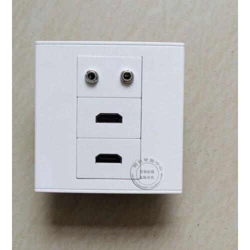 Wall Face Plate 3.5mm Earphone Jack +Dual HDMI Socket Assorted Panel Faceplate