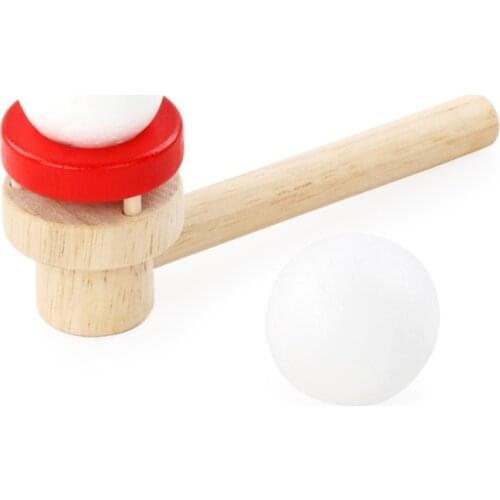Floating Blow Pipe Balls Wooden Stress Reliever Balance Blowing Toys Parent-child Game Equipment for Kids Children Adults