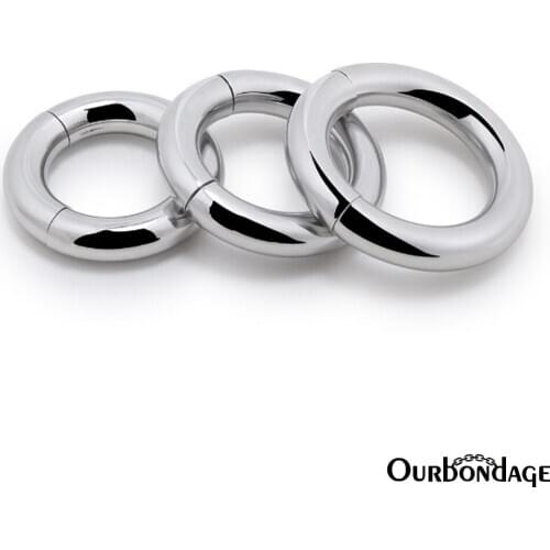 Ourbondage 3 Size Magnet Ring Shape Ball and Penis Stretcher Scrotum Pendant Restraint Penis Traning For Men Gay Couples Sex Toy