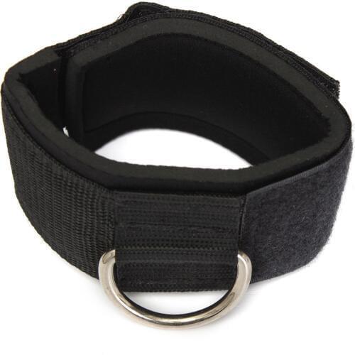 Ankle Strap D-ring Multi Gym Cable Attachment Thigh Leg Pulley Weight Lifting Black