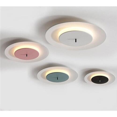 Modern Designer Spaceship Led Ceiling Lamp Foyer Bed Room Kids' Room Aisle Round Marcaron Metal Lighting Fixture 2640