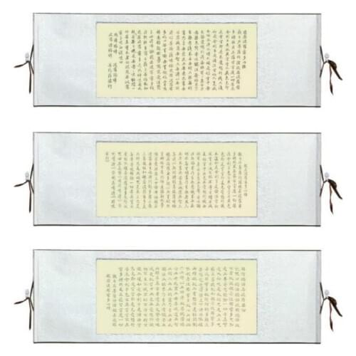 Copybook Scroll Adult Small Regular Script Heart Sutra Scroll Chinese Brush Calligraphy Practice Xuan Paper Copybook Axis