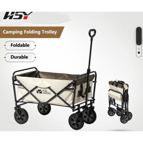 Outdoor Multifunctional Storage Four-Way Folding Trolley Camping Selfdriving Tour Portable Stall Camping Folding Cart