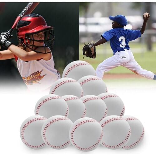 Foamed Baseball 9" Bouncy Tball Softball Student Soft Toy Baseball Pack of 12 Baseball Balls Softball Ball Training Exercise Bal