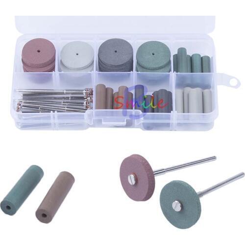 1 set High Quality Dental Silicone Rubber Polishing Grinding Wheels Burs Coarse Fine Ultra 10pcs Shank Mandrel 2.35mm