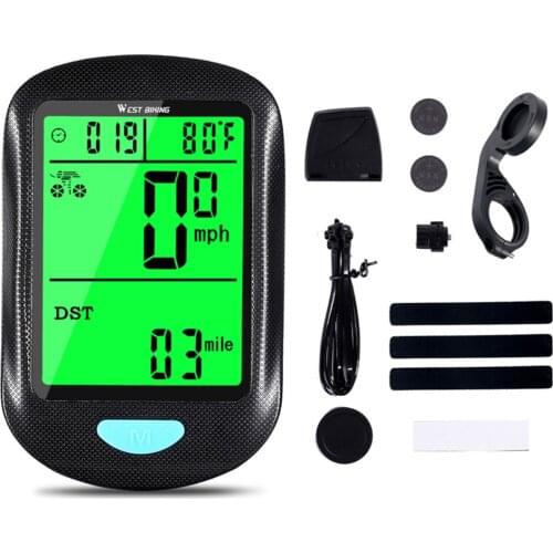 WEST BIKING Waterproof Bicycle Computer Wireless Mountain MTB Bike Digital LCD Display Speedometer Odometer Cycling Stopwatch