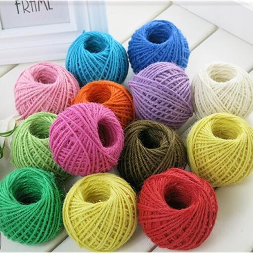XUNZHE Multi Color DIY 2mm*30m Natural Hessian Cloth Twine Cord Twine Cord Spine Cord Gift Wrap Sequins Jade Cord