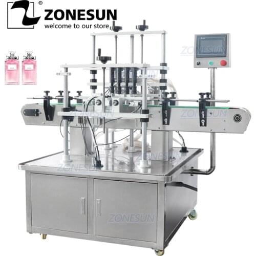 ZONESUN ZS-YTZL4A 4 Heads Automatic Cosmetic Liquid Small Bottle Filler Perfume Vacuum Filling Machine For Production