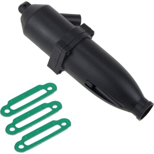 02026 Plastic Exhaust Pipe With Manifold Gasket for 1/10 Nitro RC Model Car 94105 94106 94188 High simulation RC Part Accessory