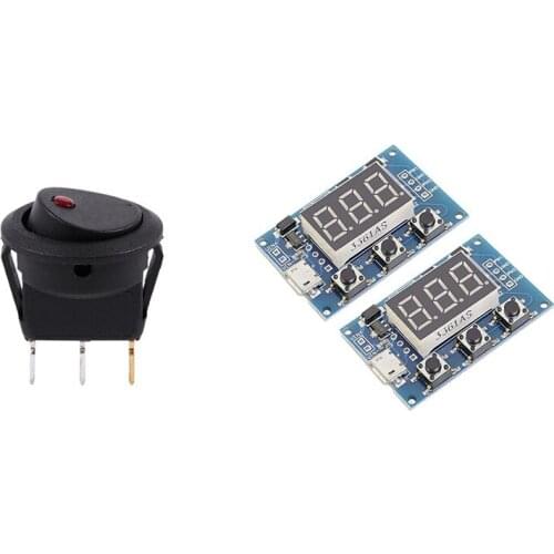 12V LED Inverter Rocking Rocker Switch & Icstation Digital 2 Channel PWM Square Wave Pulse Signal Generator