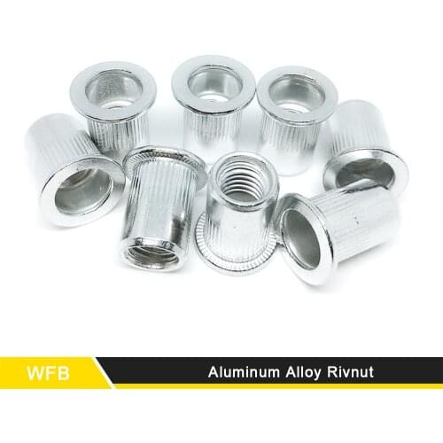 40Pieces 25Pieces M3 M4 M5 M6 M8 M10 Aluminum Alloy Rivnut Flat Head Threaded Rivet Insert Nutsert Cap Rivet Nut