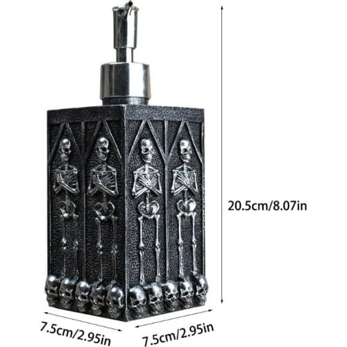 X7AB 460ml Halloween Creative Skeleton Skull Pattern Empty Bottle Hand Sanitizer Press Pump Refillable Liquid Soap Dispenser