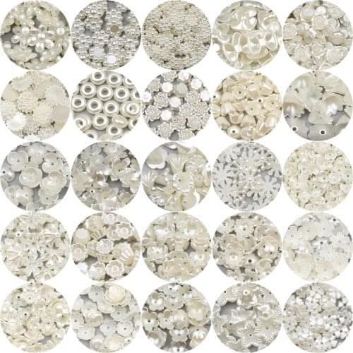 Various Imitation Pearls Beads Acrylic Flower Bead Caps Spacer For Jewelry Making Handmade DIY Bracelet Necklace Accessories