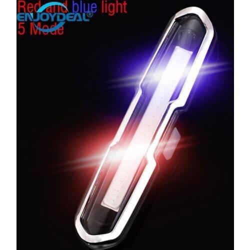 5 Modes USB Rechargeable COB LED Bike Bicycle Light Dual Color Mountain Bike Cycling Safety Tail Light Portable Spotlight