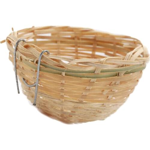 Canary Nests Pans Natural Bamboo Wicker Bedding Rest Cave for Small Birds
