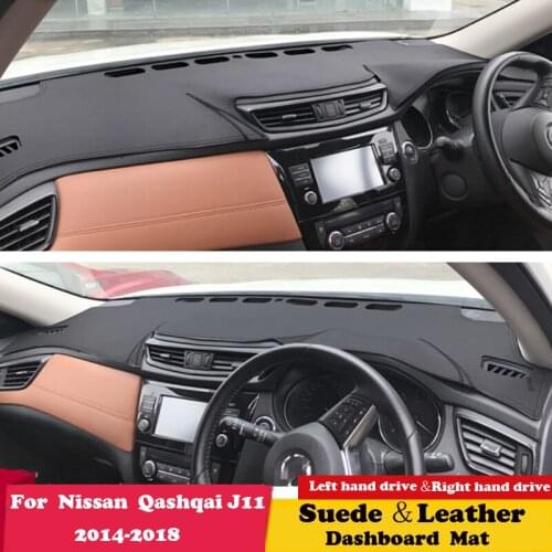 For Nissan Qashqai J11 2014 2015 2016 2017 2018 Leather Dashmat Dashboard Cover Sunshade Carpet Dash Mat Car Accessories Suede